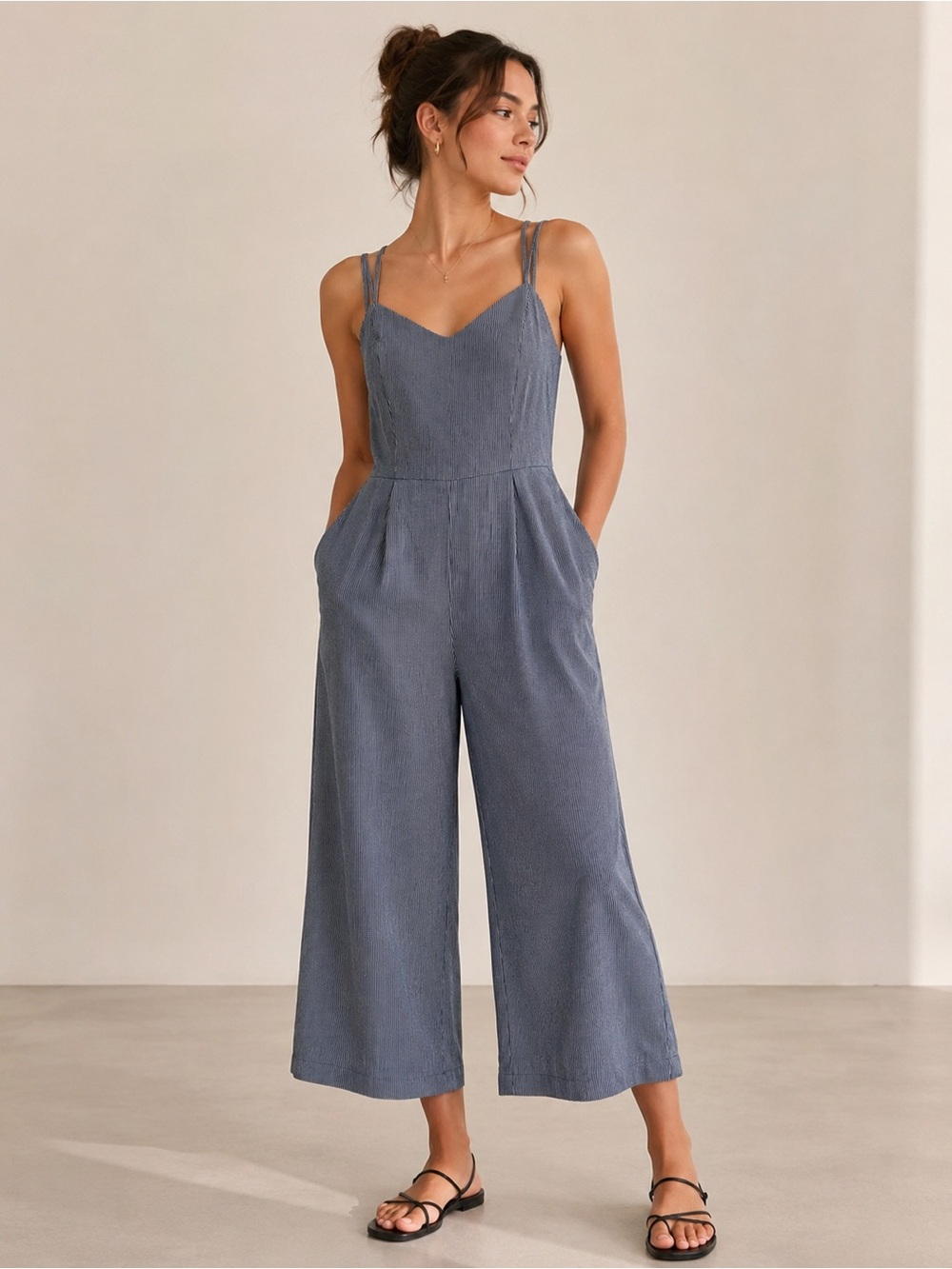 Ebby and I wide leg cotton jumpsuit Sz L